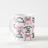 Custom Teacher Gift met Floral Retro Affirmatie Koffiemok (Voorkant links)