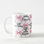 Custom Teacher Gift met Floral Retro Affirmatie Koffiemok (Links)