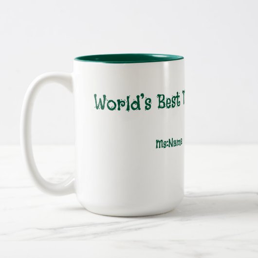 Custom Teacher Gift Mug  Tweekleurige Koffiemok (Links)