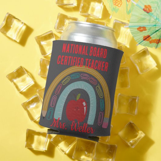 Custom Teacher Gift NBCT Nationale Raad gecertific Blikjeskoeler (Insitu Zomer)