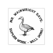 Custom Teacher Goose Stamp Schattige "Superb Work! Rubberstempel (Afrduk)