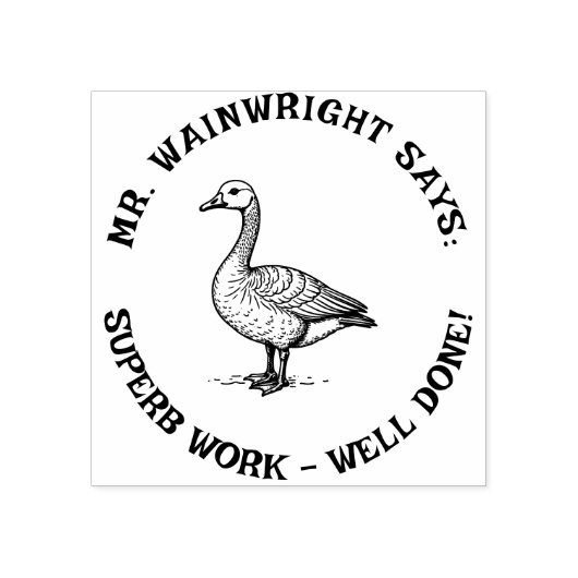 Custom Teacher Goose Stamp Schattige "Superb Work! Rubberstempel (Afrduk)