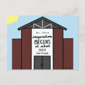 Custom Teacher Grade School House Briefkaart (Voorkant)