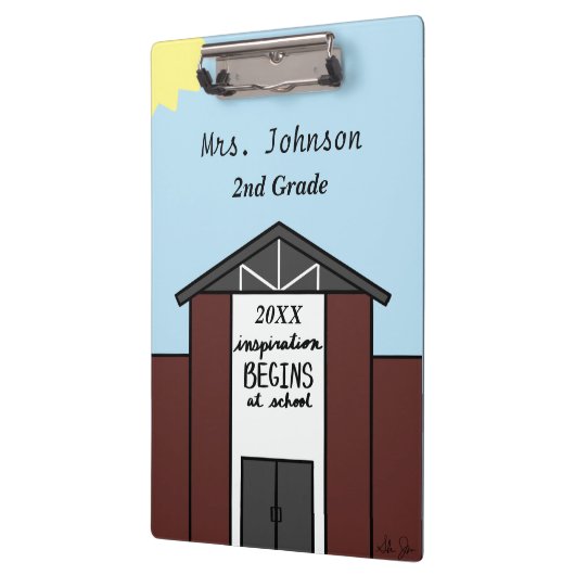 Custom Teacher Grade School House Klembord (Links)