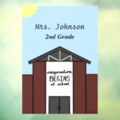 Custom Teacher Grade School House Raamsticker (Vel 3)