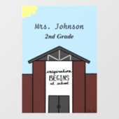 Custom Teacher Grade School House Raamsticker (Vel)