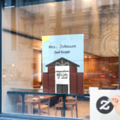 Custom Teacher Grade School House Raamsticker (Cafe Raam)