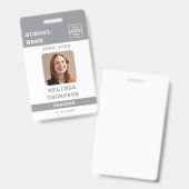 Custom Teacher ID Kaart School Sjabloon Naam Foto Badge (Voor- en achterkant)