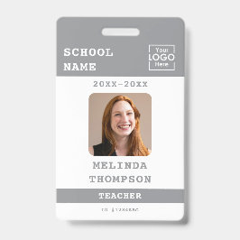 Custom Teacher ID Kaart School Sjabloon Naam Foto Badge
