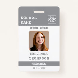 Custom Teacher ID Kaart School Sjabloon Naam Foto Badge