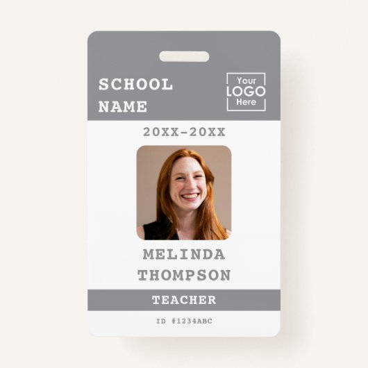 Custom Teacher ID Kaart School Sjabloon Naam Foto Badge (Voorkant)
