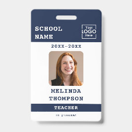 Custom Teacher ID Kaart School Sjabloon Naam Foto Badge
