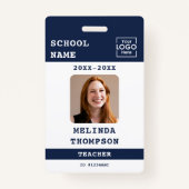 Custom Teacher ID Kaart School Sjabloon Naam Foto Badge (Voorkant)
