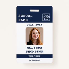 Custom Teacher ID Kaart School Sjabloon Naam Foto Badge