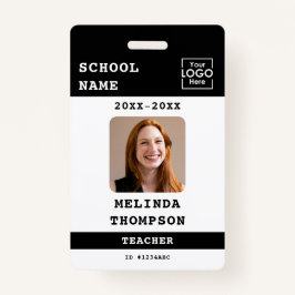 Custom Teacher ID Kaart School Sjabloon Naam Foto Badge