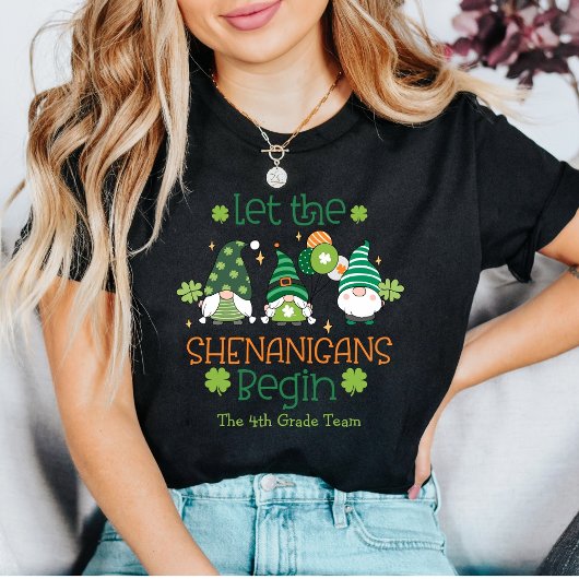 Custom Teacher Let the Shenanigans Begin Gnomes T-shirt