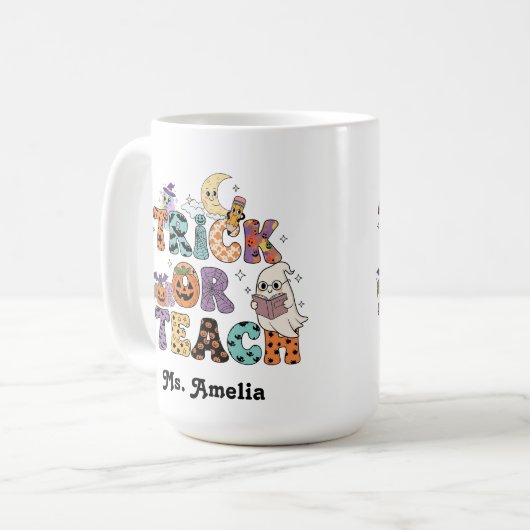 Custom Teacher Mug, Custom Teacher Gift, Hallow Koffiemok (Voorkant links)
