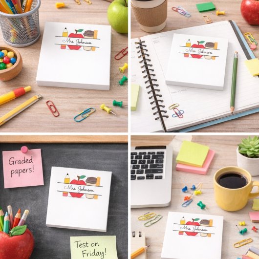 Custom Teacher Name Apple Pencil Ruler Post-it® Notes