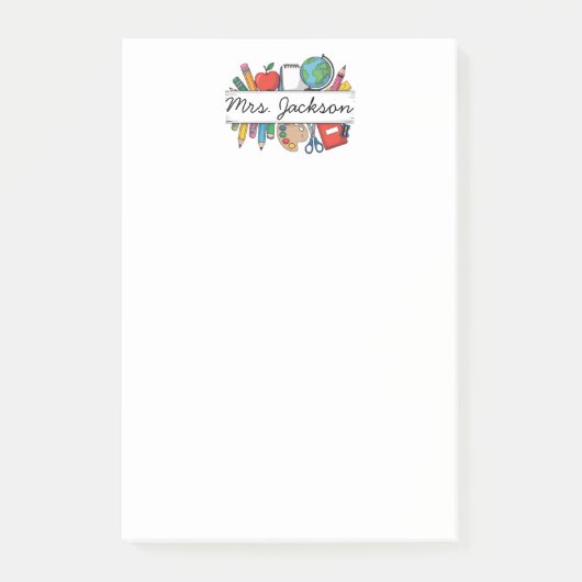 Custom Teacher Name Back to School Post-it® Notes (Voorkant)