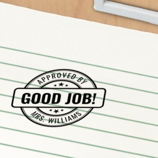 Custom Teacher Name Good Job! Goedkeuring huiswerk Zelfinktende Stempel
