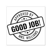 Custom Teacher Name Good Job! Goedkeuring huiswerk Zelfinktende Stempel (Design)