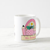 Custom Teacher Name Rainbow Apple Coffee Mug Koffiemok (Voorkant rechts)
