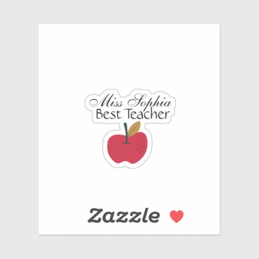 Custom Teacher Name Sticker | Teacher Appreciation (Vel)