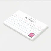 Custom Teacher Name Waterverf Apple Lined Post-it® Notes (Schuin)