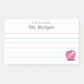 Custom Teacher Name Waterverf Apple Lined Post-it® Notes (Voorkant)