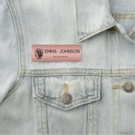 Custom Teacher Name with Photo – Rose Gold  Naamplaatje