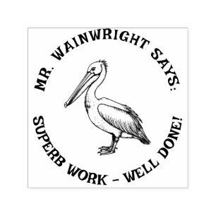 Custom Teacher Pelican Stamp Schattige "Superb Wor Zelfinktende Stempel