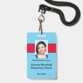 Custom Teacher Photo ID Badge – Schoolbeveiliging (Voorzijde met lanyard)