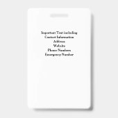 Custom Teacher Photo ID Badge – Schoolbeveiliging (Achterkant)