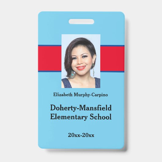 Custom Teacher Photo ID Badge – Schoolbeveiliging (Voorzijde)