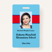 Custom Teacher Photo ID Badge – Schoolbeveiliging (Voorkant)