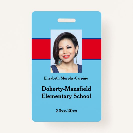 Custom Teacher Photo ID Badge – Schoolbeveiliging (Voorkant)