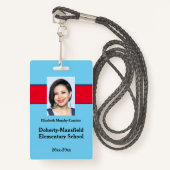 Custom Teacher Photo ID Badge – Schoolbeveiliging (Voorkant met draagriem)
