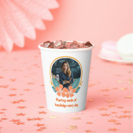 Custom Teacher Photo Paper Cup Papieren Bekers