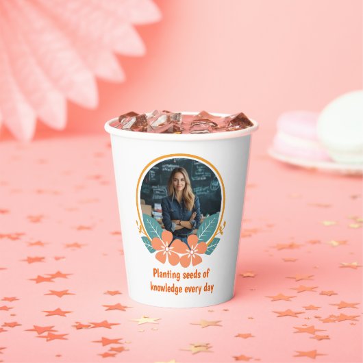 Custom Teacher Photo Paper Cup Papieren Bekers (Insitu)