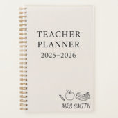 Custom Teacher Planner 2025-2026 – gepersonaliseer (Voorkant)