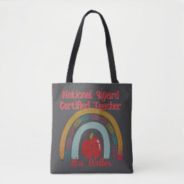 Custom Teacher Rainbow Gift NBCT Nationale Raad Tote Bag