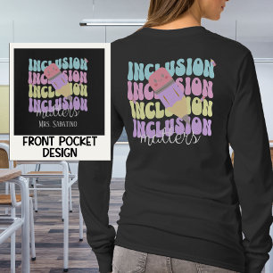 Custom Teacher Retro Pastel Inclusion Matters T-shirt