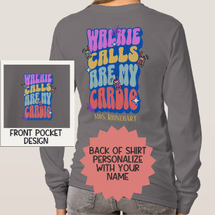 Custom Teacher Retro Walkie-oproepen zijn mijn car T-shirt