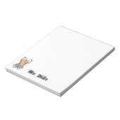 Custom Teacher Schattigee Bloempotloden Notitieblok (Linkerzijde)