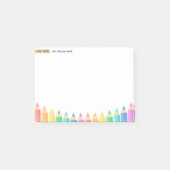 Custom Teacher Sticky Notes – kleurrijk potlood (Voorkant)