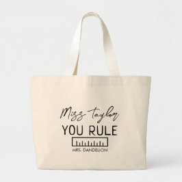 Custom Teacher Tas: Perfect Wiskunde Gift Grote Tote Bag