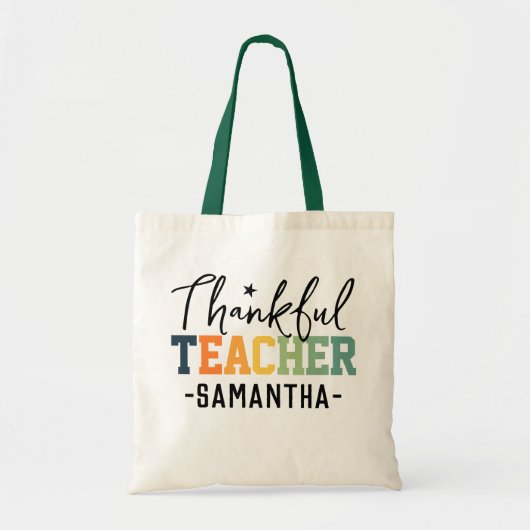 Custom Teacher Tas, Thanksgiving & Kerstcadeau Tote Bag (Voorkant)