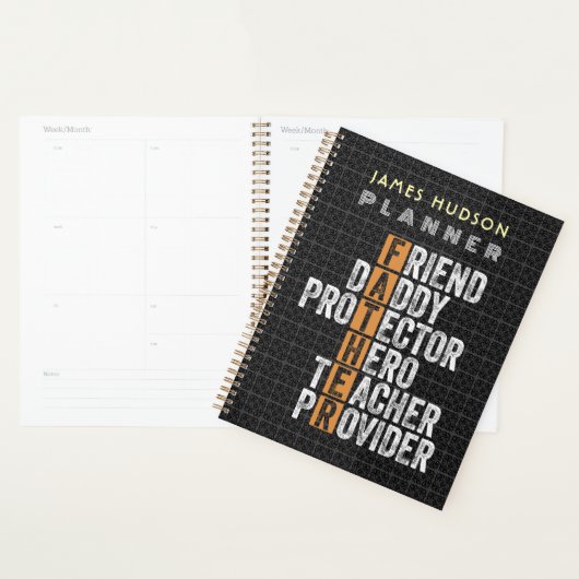Custom Teacher Vader Naam Vaders Dag Cadeau Planner (Display)