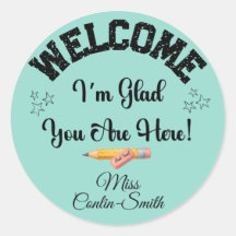 Custom Teacher Welcome Sticker - Ik ben blij dat j