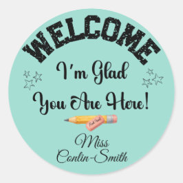 Custom Teacher Welcome Sticker - Ik ben blij dat j